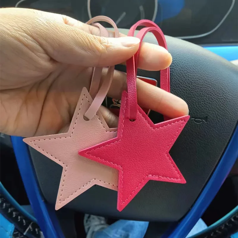 String Of Pearls Plant - Star PU Leather Tassels Keychain Charms