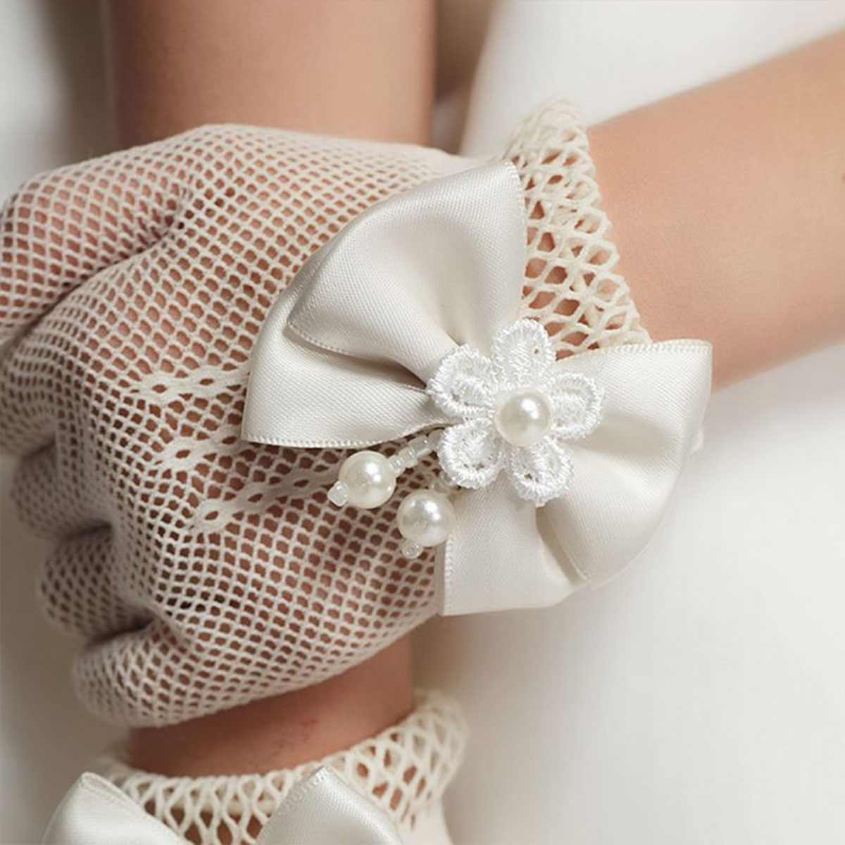Kids Lace Pearl Fishnet Gloves - String Of Pearls Plant review and price