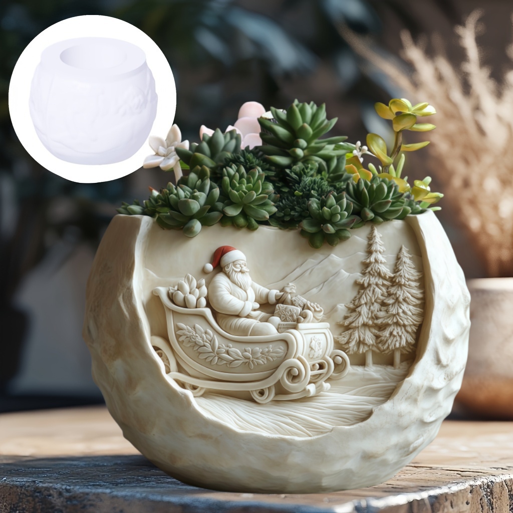 Cedar Sled Santa Claus Relief  - Plant Parent Gifts review and price